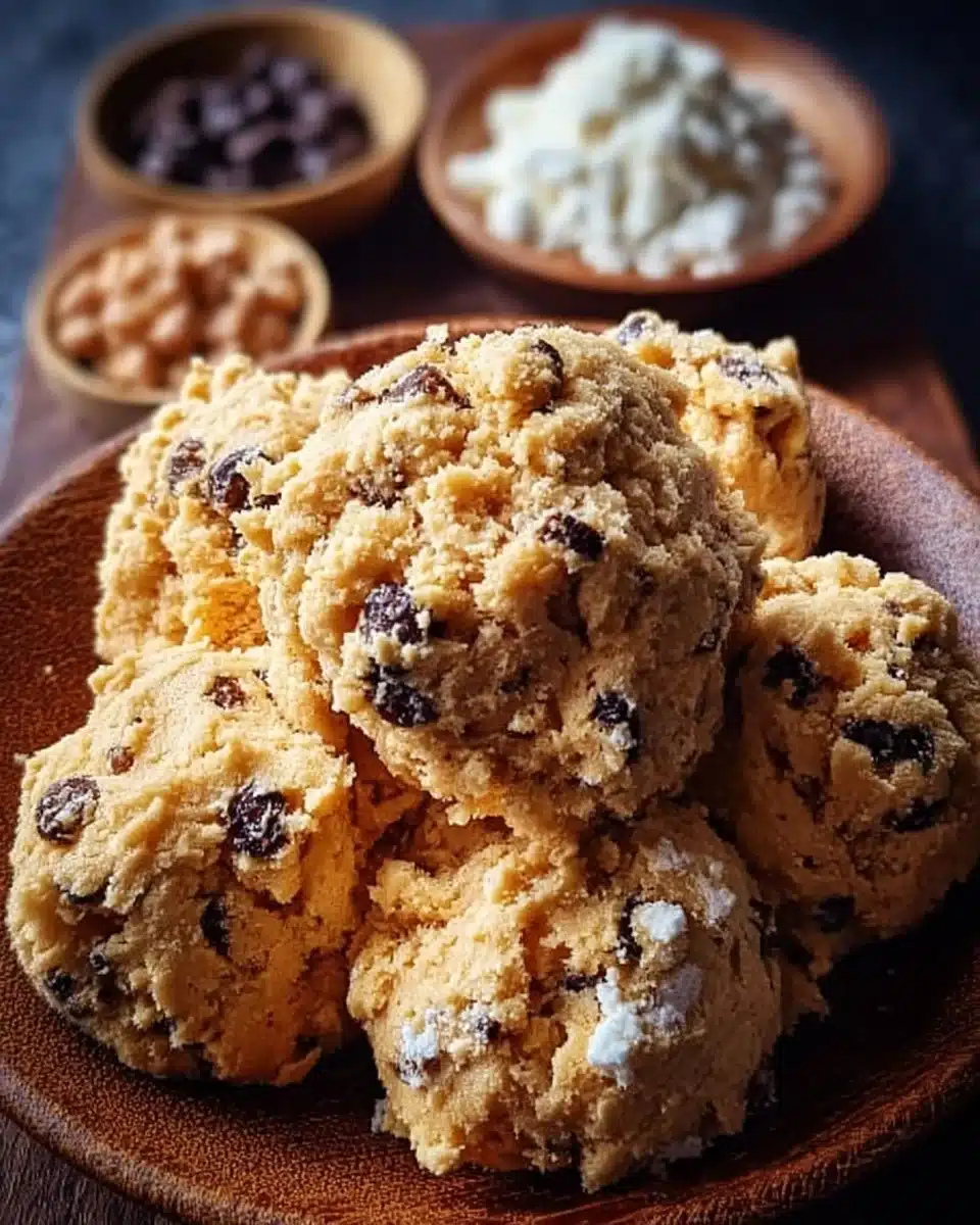 Bowl of easy and delicious cottage cheese cookie dough ready for baking.