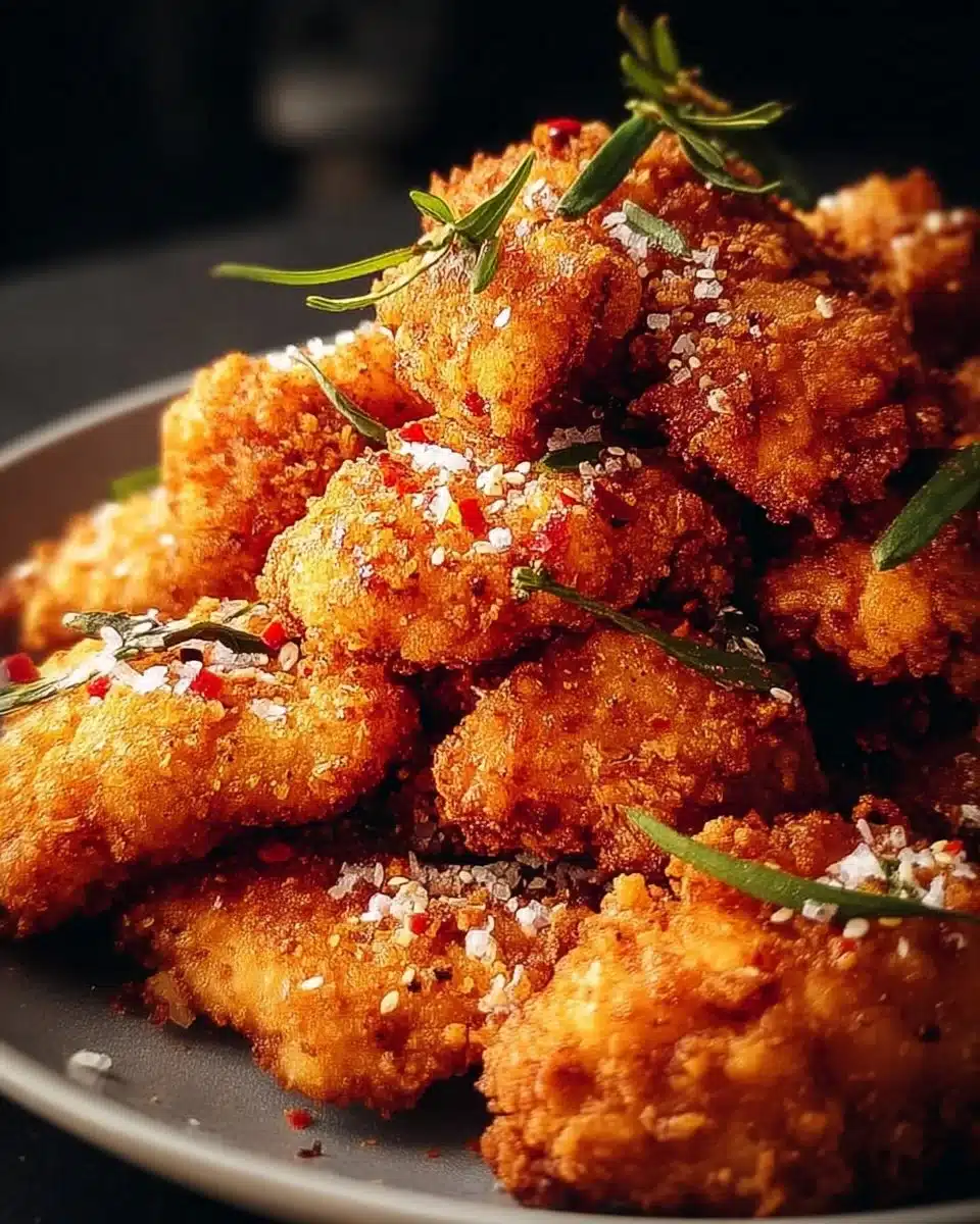 Easy Salt and Pepper Crispy Chicken 3 Delicious easy salt and pepper crispy chicken served on a plate