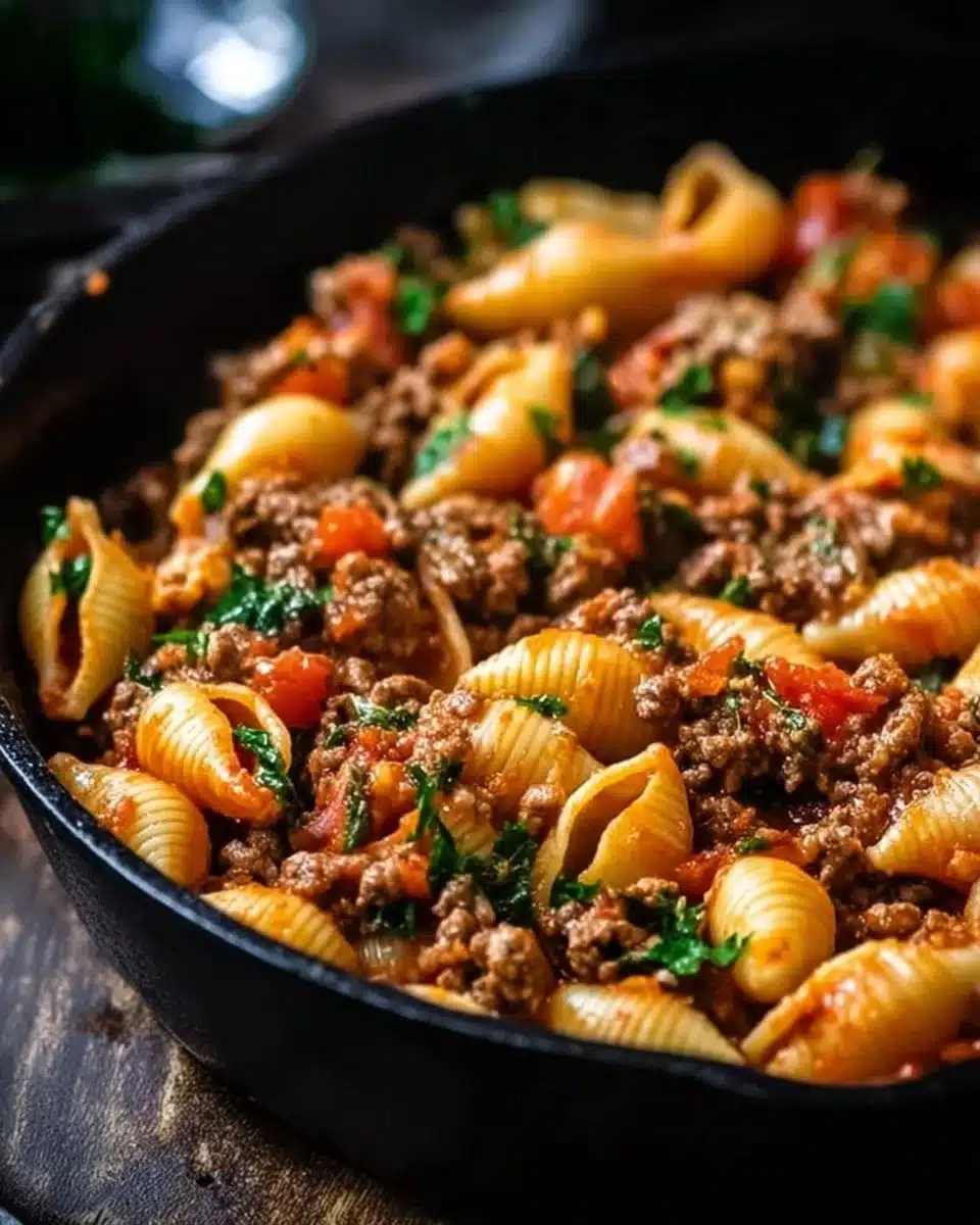 Simple Ground Beef Shells Skillet – Easy One-Pan Dinner Recipe 4 Simple Ground Beef Shells Skillet – Easy One-Pan Dinner Recipe