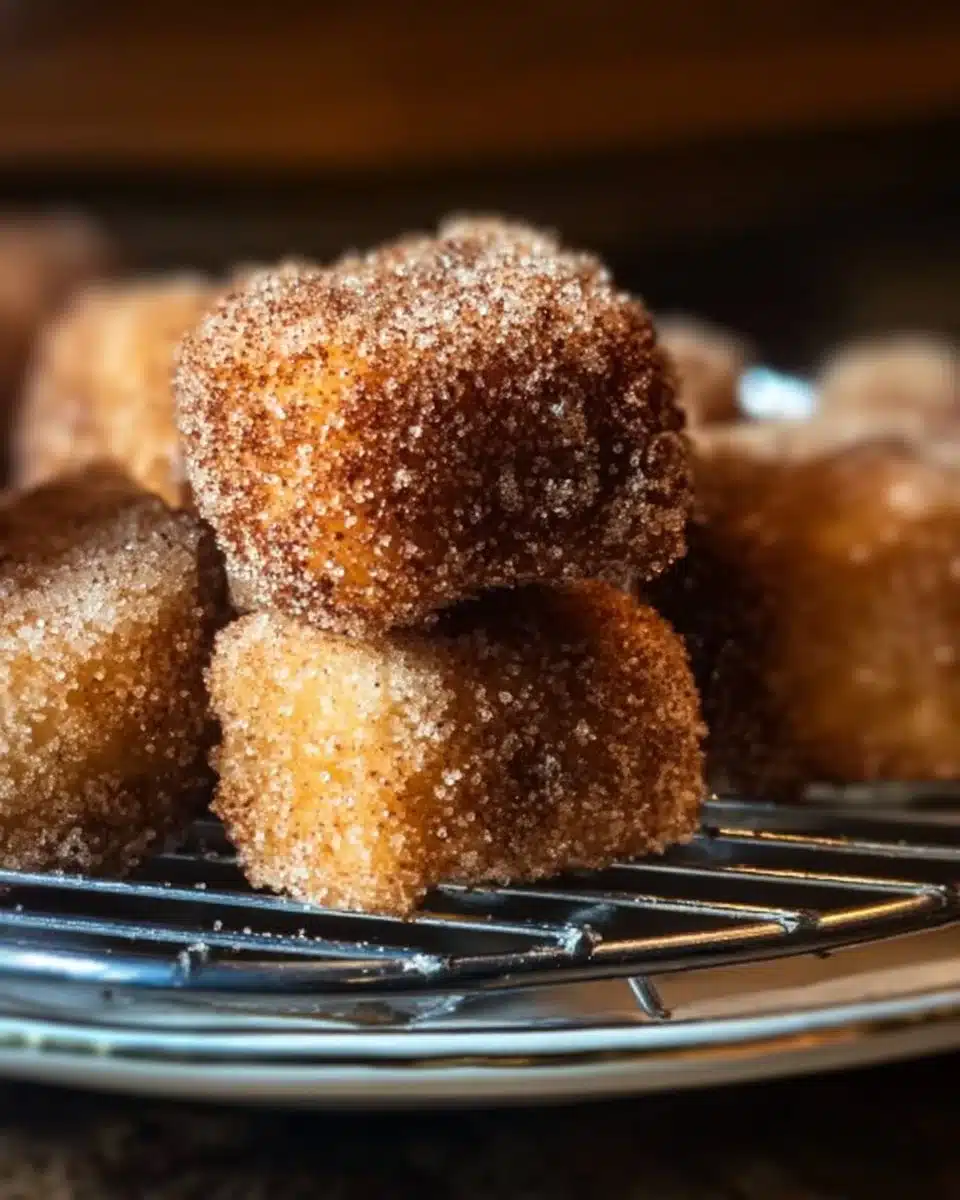 Delicious sourdough churro bites coated in cinnamon sugar