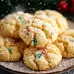 Delicious Christmas Gooey Butter Cookies displayed on a festive plate