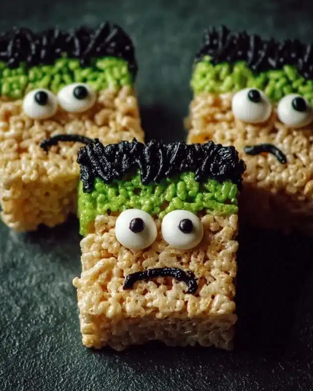 Frankenstein Halloween Rice Krispie Treats 5 Frankenstein Halloween Rice Krispie Treats