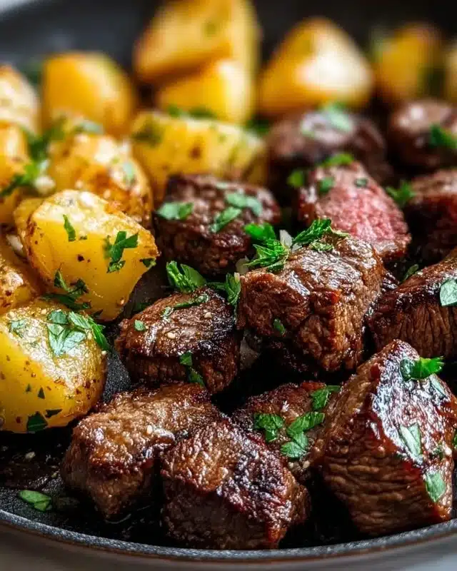 Garlic Butter Steak Bites and Potatoes 4 Garlic Butter Steak Bites and Potatoes