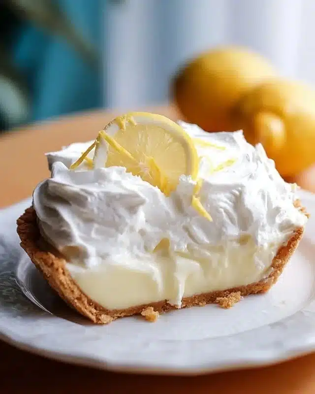 Lemon Cream Pie With A Fluffy Topping