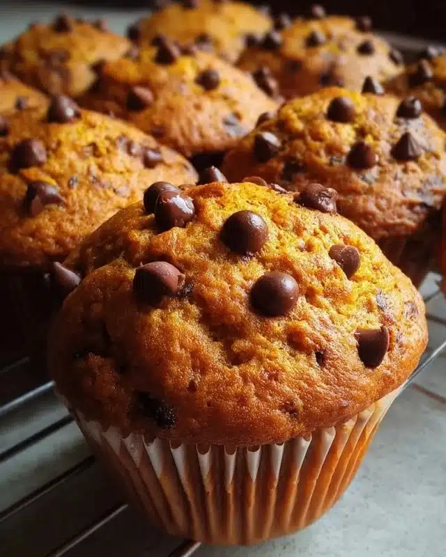Pumpkin Chocolate Chip Muffins 4 Pumpkin Chocolate Chip Muffins