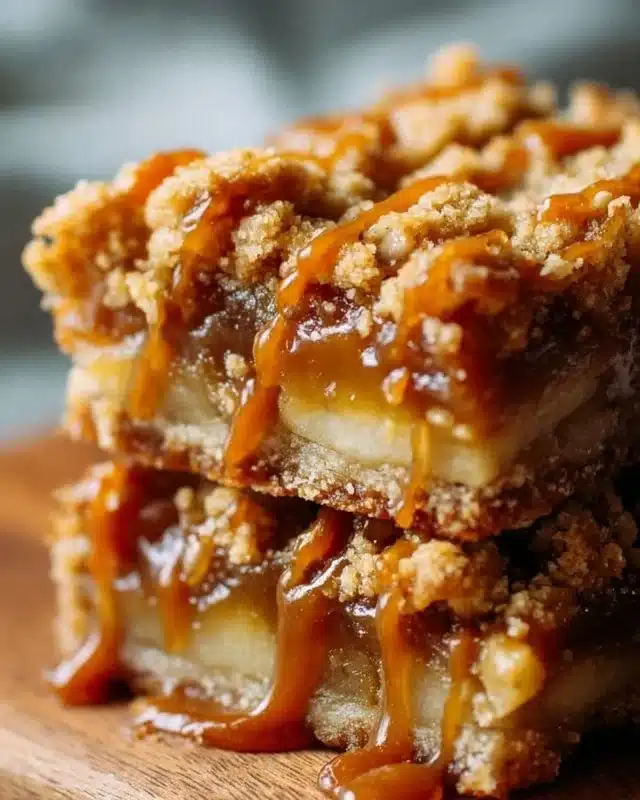 Salted Caramel Apple Crumble Bars