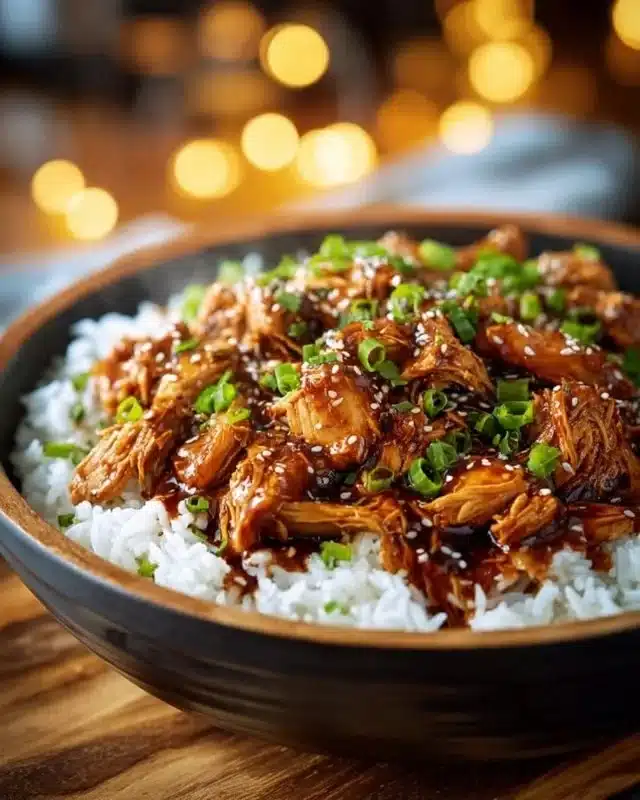 Slow Cooker Teriyaki Chicken 4 Delicious Slow Cooker Teriyaki Chicken served with rice and vegetables