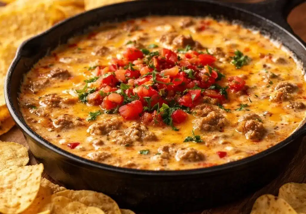 Cheesy Rotel Sausage Dip