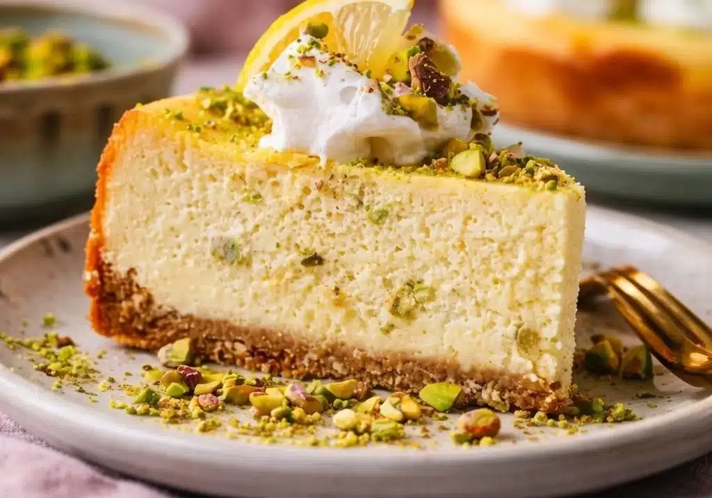 Lemon Lime Pistachio Cheesecake