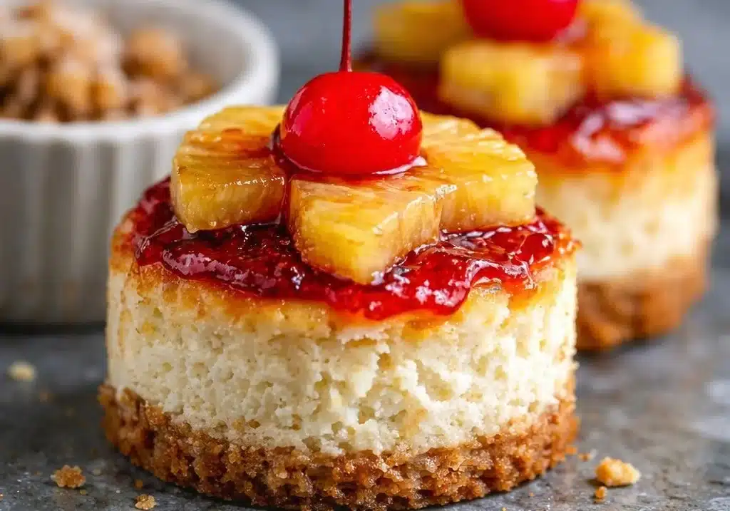 Mini Pineapple Upside Down Cheesecakes
