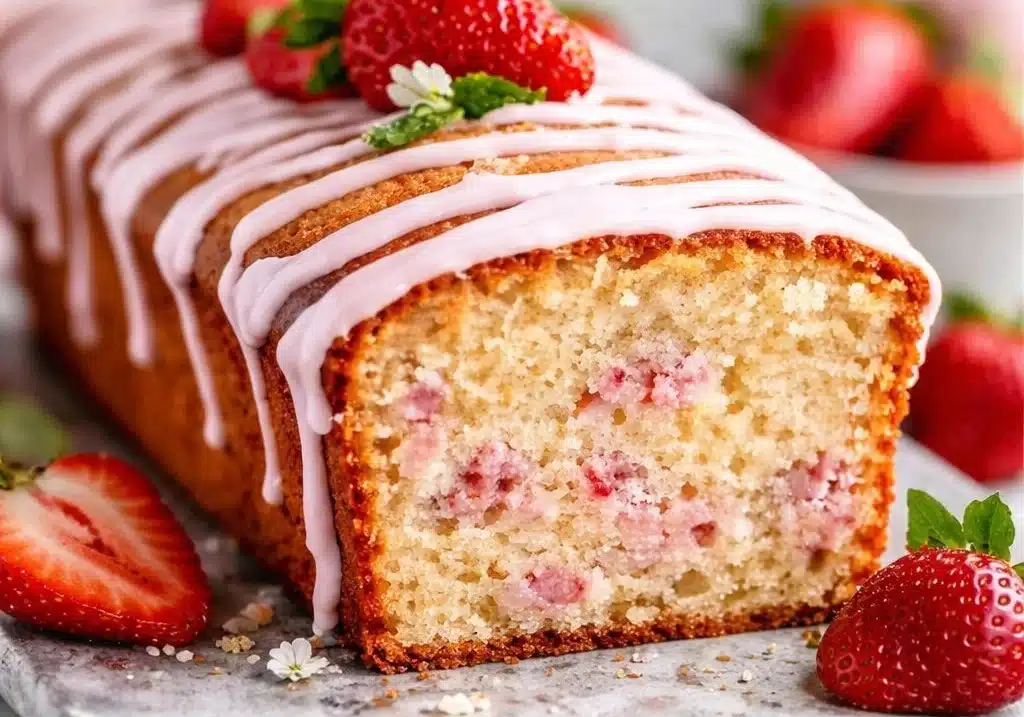 Strawberry Milkshake Pound Cake