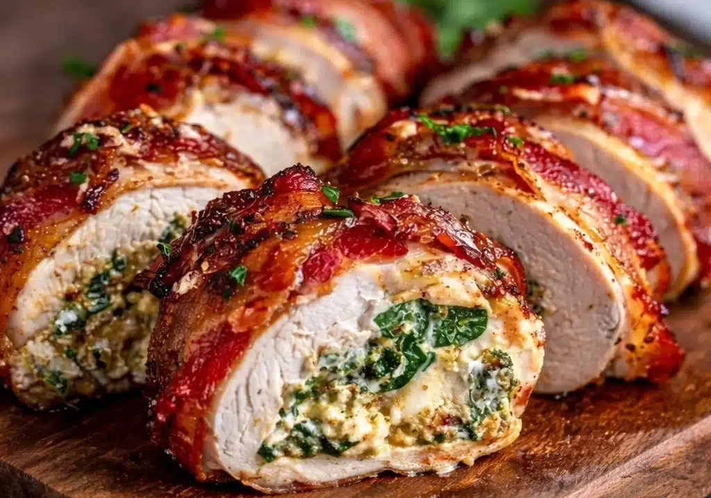 Stuffed Chicken Breast Wrapped in Bacon