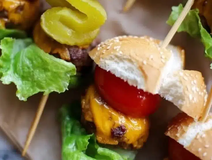 Mini Cheeseburger Skewers