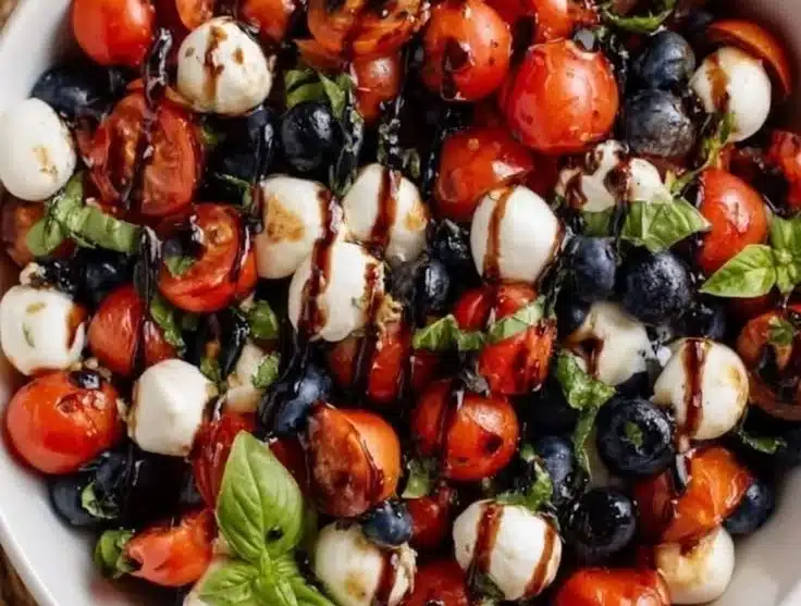 Red White and Blue Caprese Salad