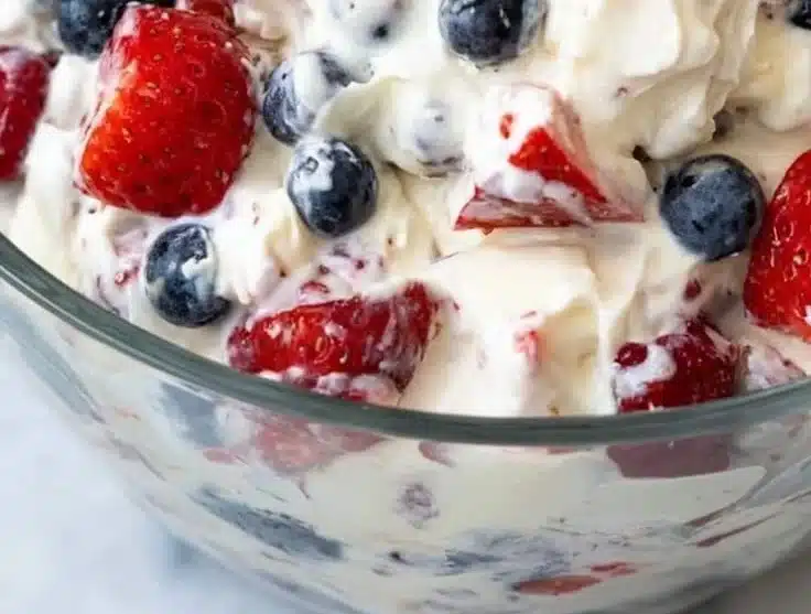 Red White and Blue Cheesecake Salad