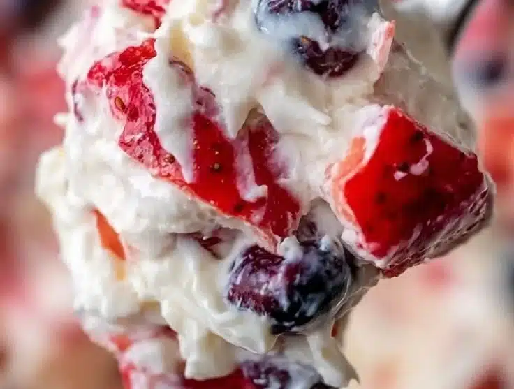 Red, White, and Blue Cheesecake Salad