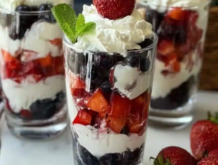 Red White and Blueberry Parfait