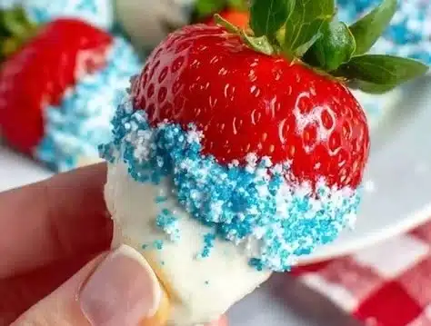 Strawberries with Marshmallow Creme and Sprinkles