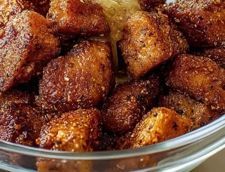 Crispy Air Fryer Salmon Bites 3 Crispy air fryer salmon bites served on a plate with dipping sauce