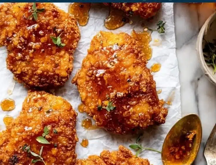 Crispy Hot Honey Chicken Recipe 4 Delicious crispy hot honey chicken with a sweet and spicy glaze.