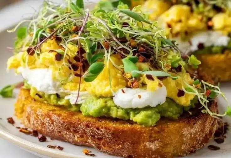 Hashbrown Avocado Toast 2 Delicious hashbrown avocado toast topped with fresh ingredients